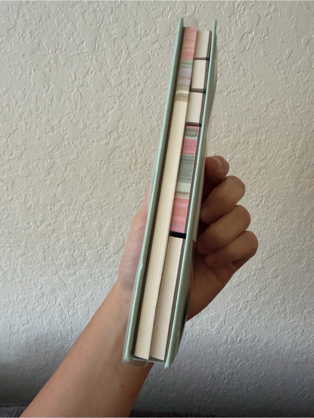 Rifle Paper Co. Mint Green Hardcover Notebook with Pink Accent Tabs